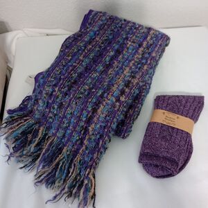 Loft Purple multi color scarf & Socks